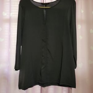 Banana Republic Dark Grey 3/4 Sleeve VNeck Blouse